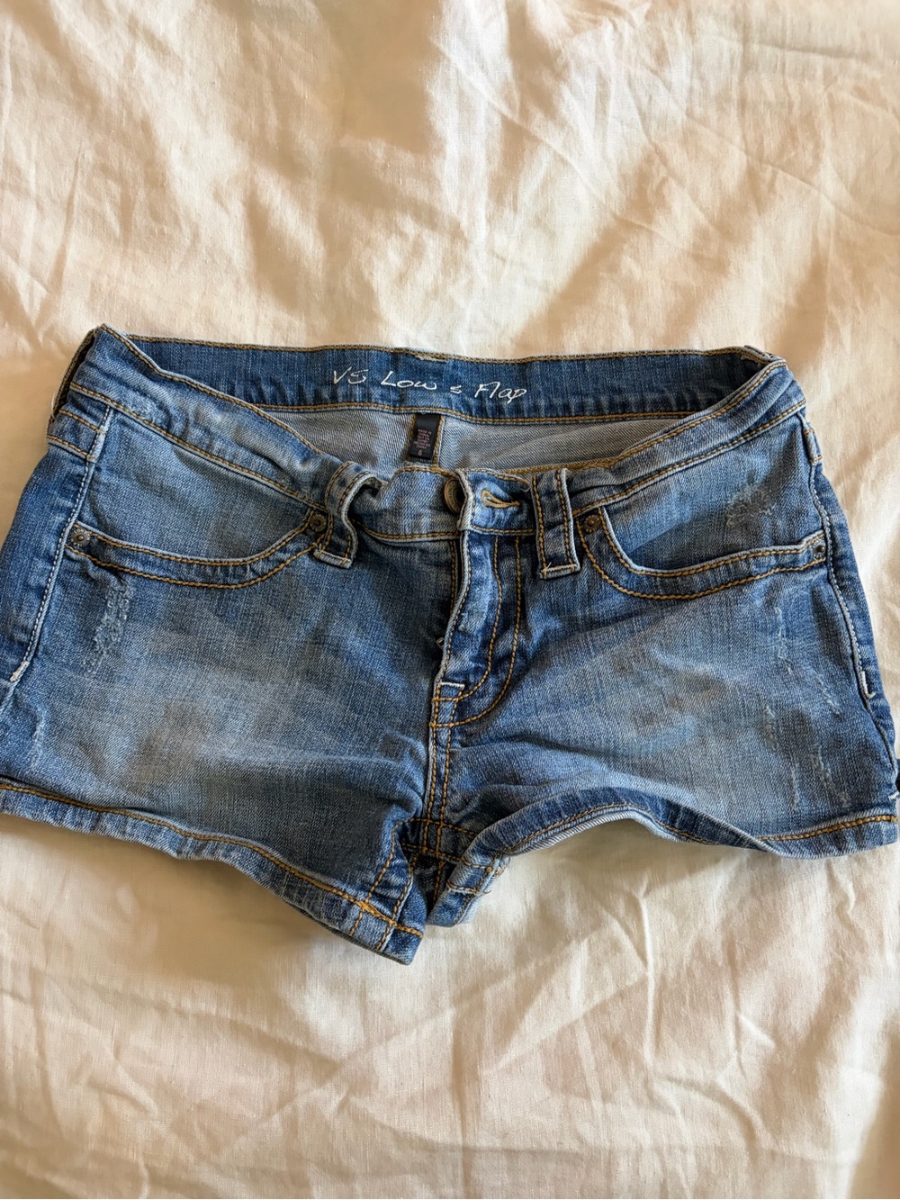 Vintage Light Blue Distressed Jean Shorts